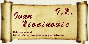 Ivan Miočinović vizit kartica